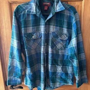 High Sierra Teal and Blue Plaid flannel